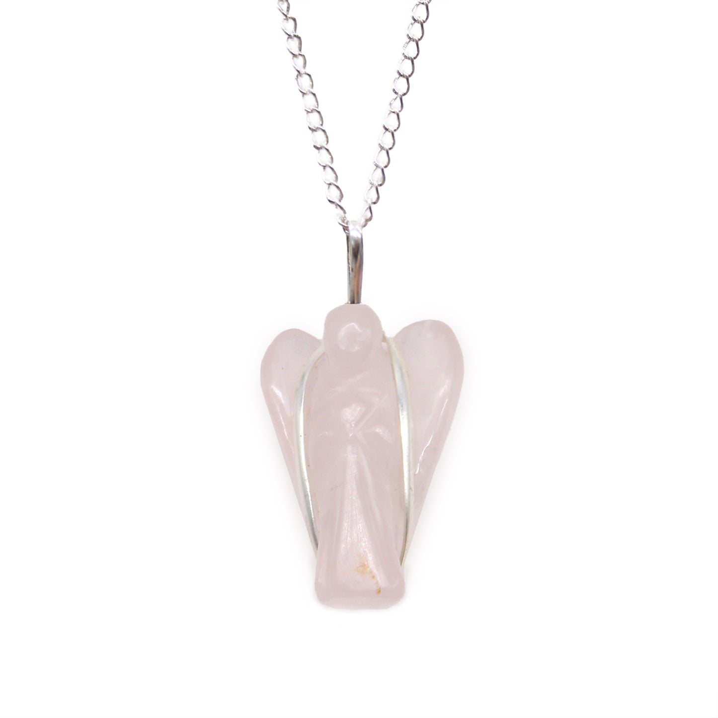 Crystal Guardian Angel Pendant on Chain