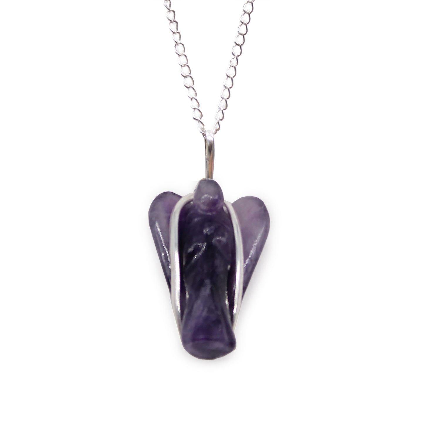 Crystal Guardian Angel Pendant on Chain