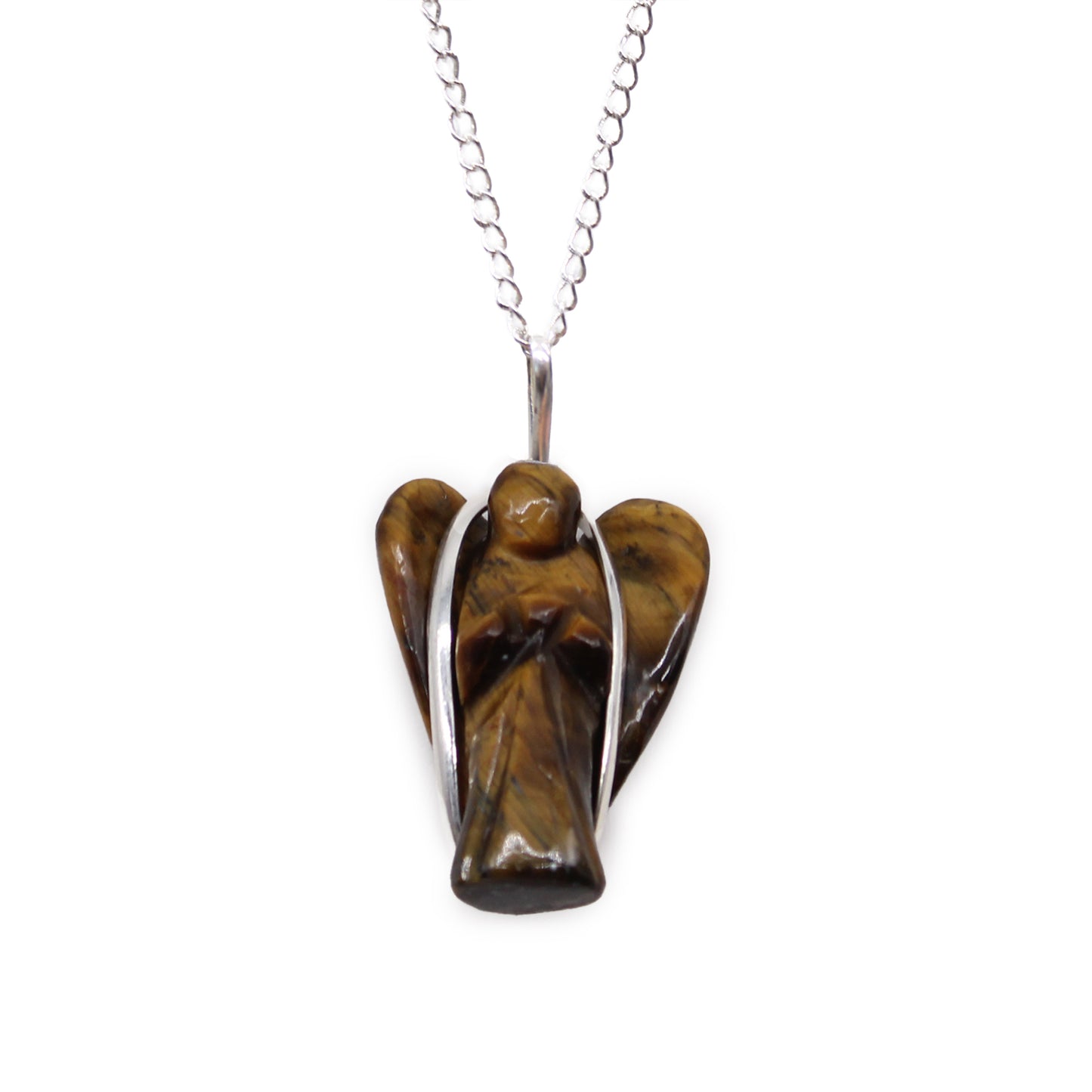 Crystal Guardian Angel Pendant on Chain
