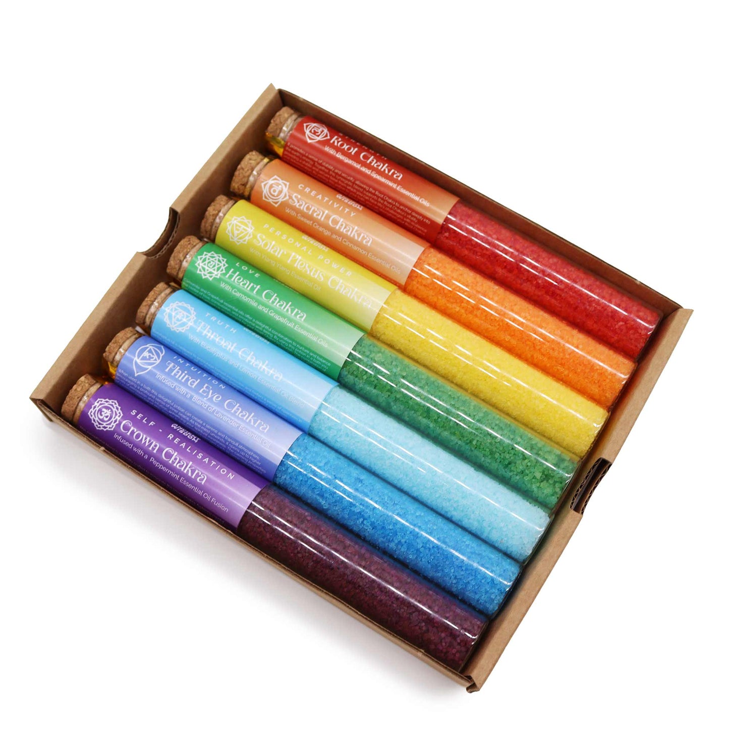 Pack of 7 Chakra Bath Salts in Vials