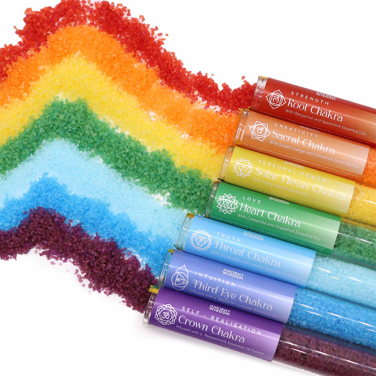 Pack of 7 Chakra Bath Salts in Vials