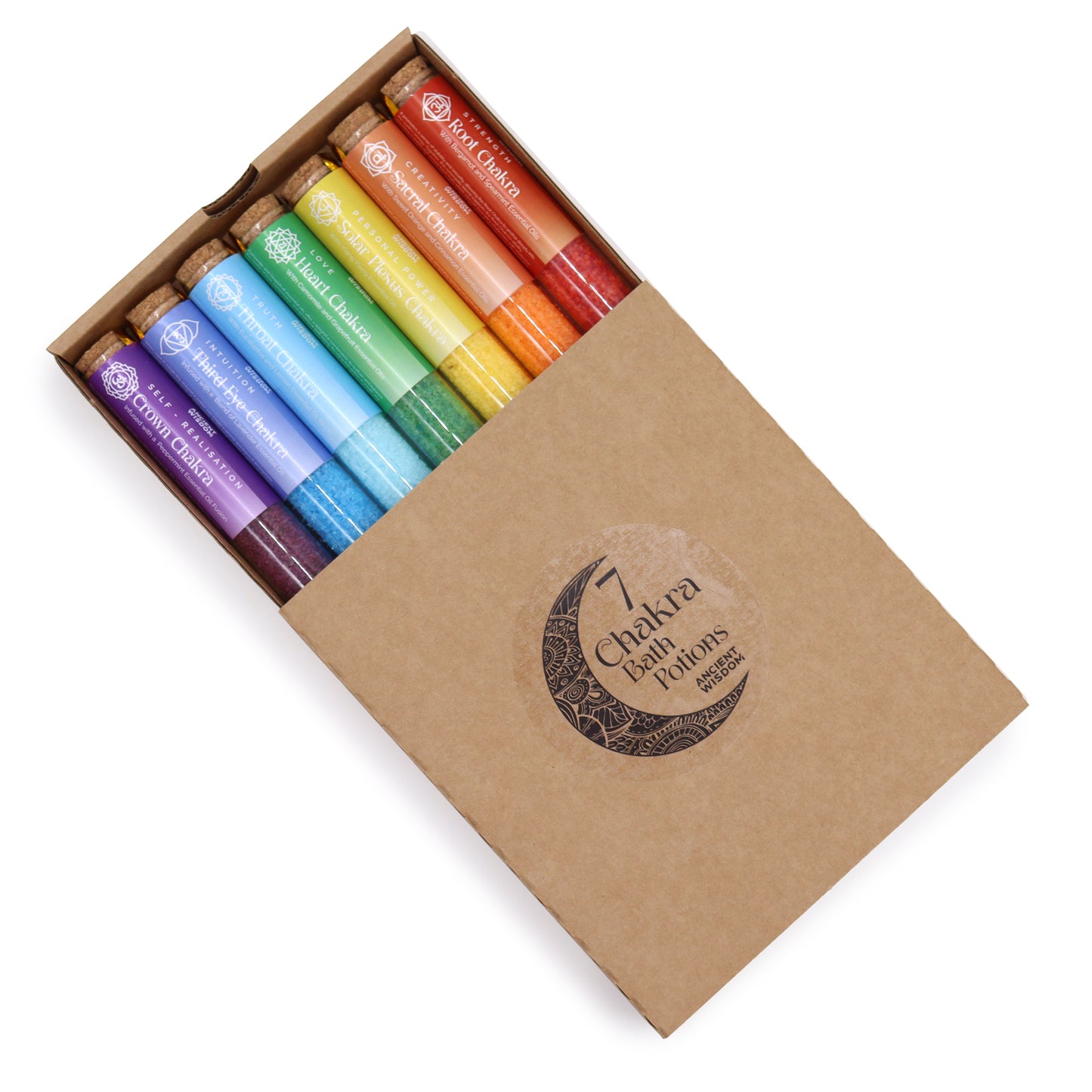 Pack of 7 Chakra Bath Salts in Vials
