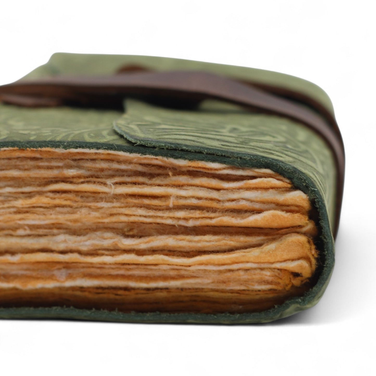 Thick Deckled Edge Leather Mini Notebook 5x3"