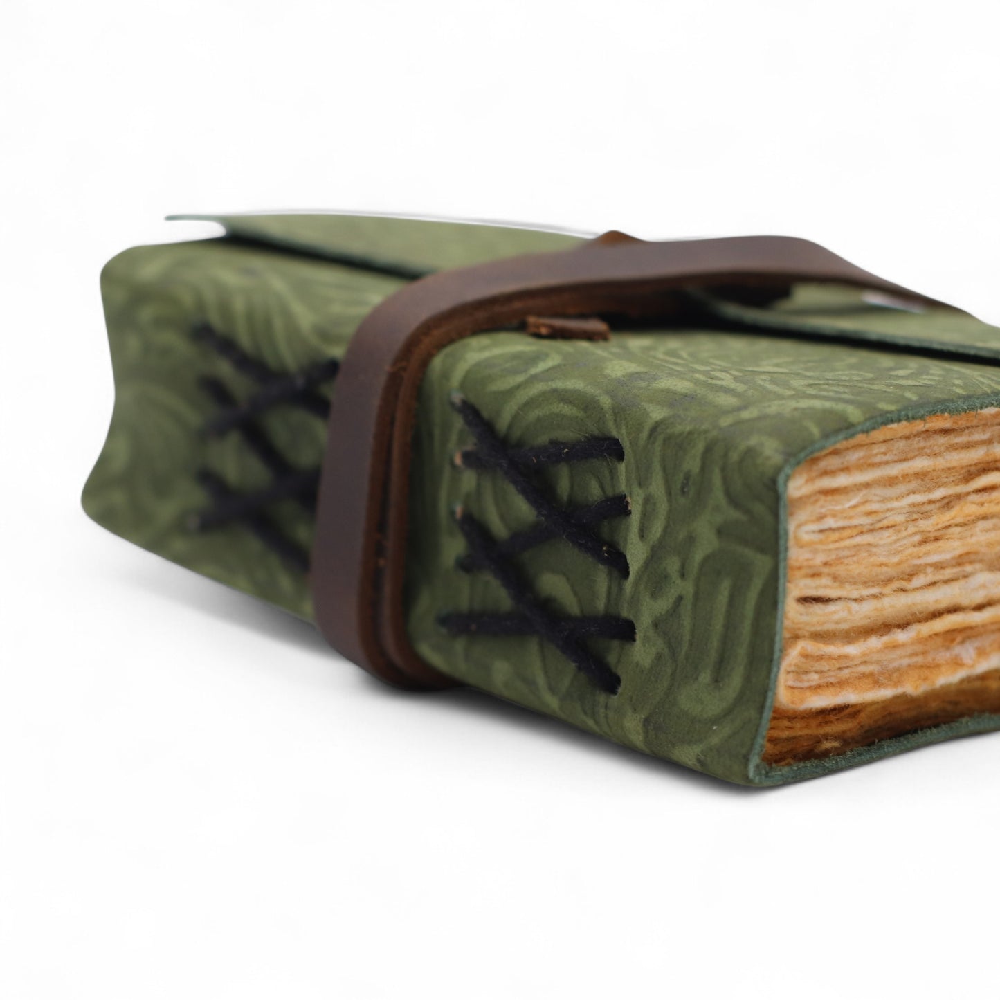 Thick Deckled Edge Leather Mini Notebook 5x3"