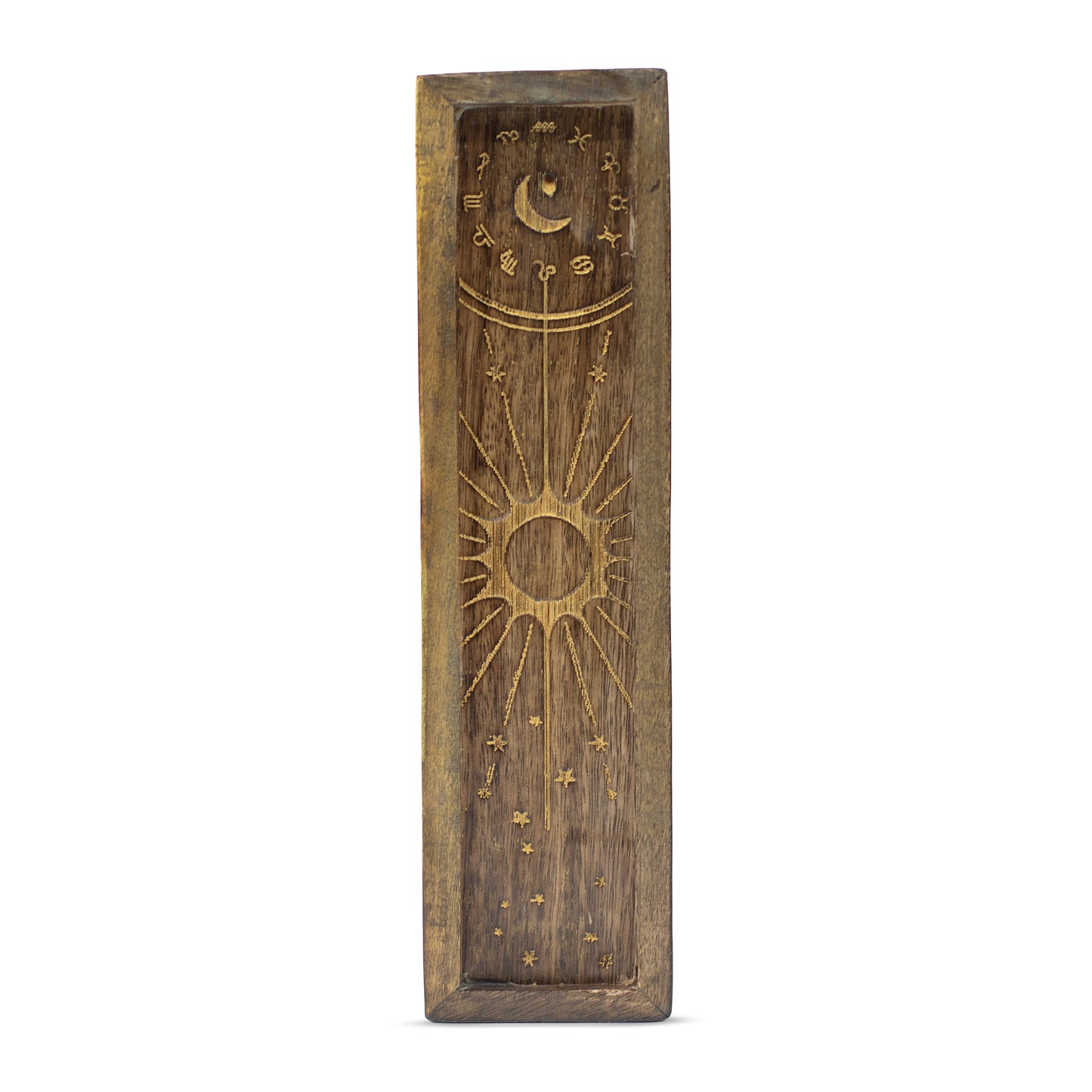 Zodiac Incense Holder and Tray for Crystal - Gold Stamped