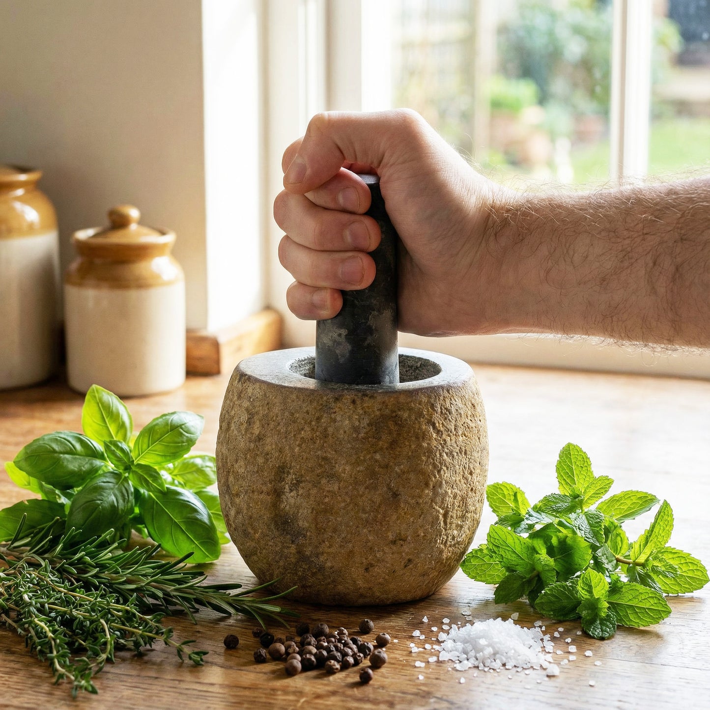Natural Riverstone Pestle & Mortar
