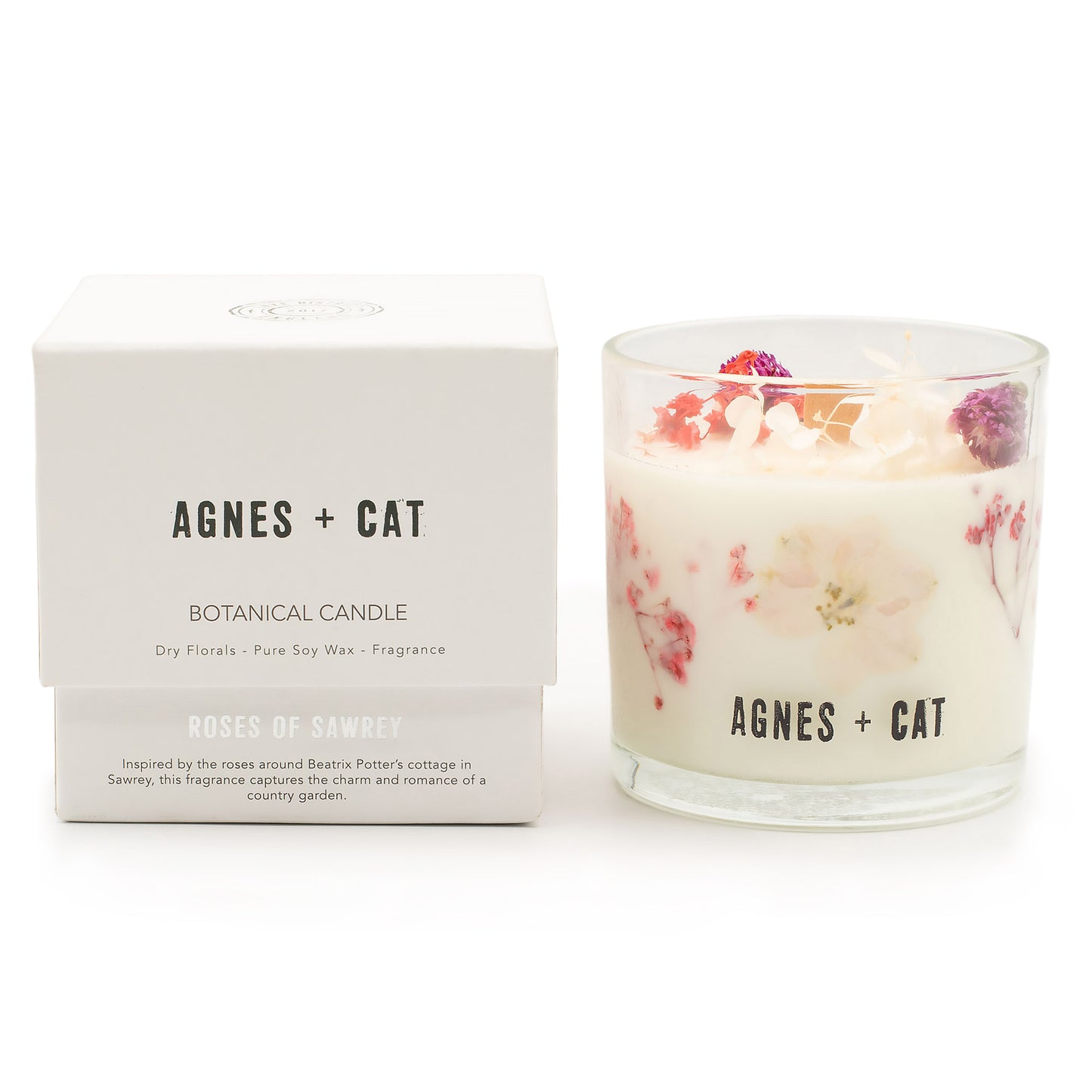 Agnes & Cat Extra Large Crackle Soy Candle - Roses of Sawrey