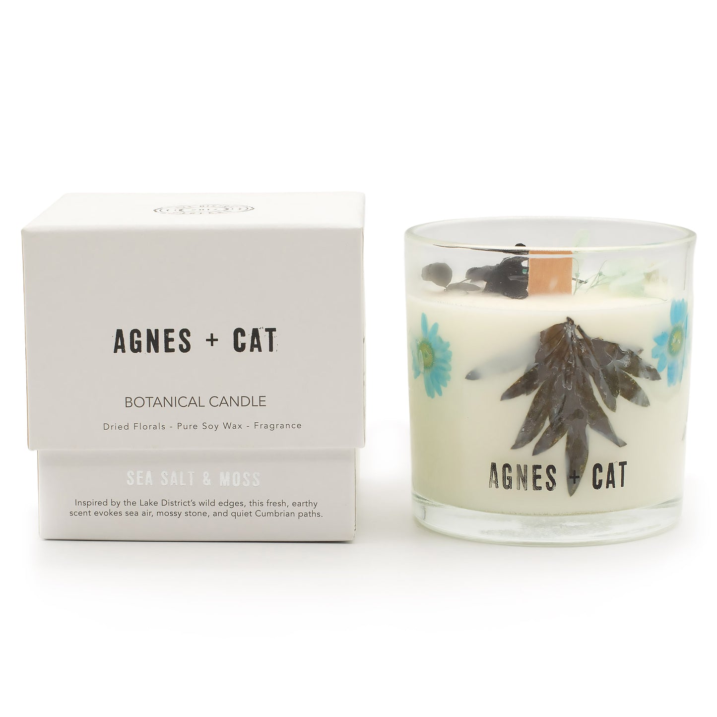 Agnes & Cat Extra Large Crackle Soy Candle - Seasalt & Moss