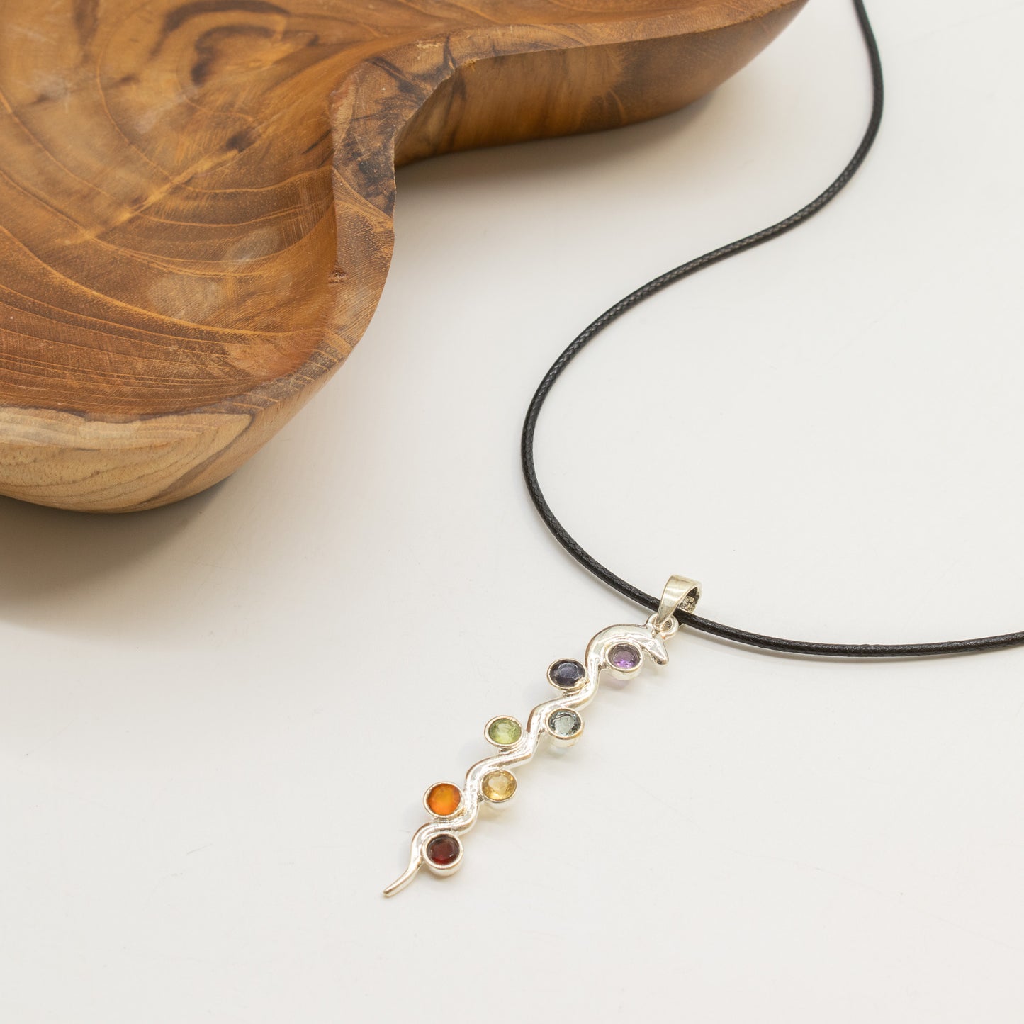Chakra Snake Pendant on Cord