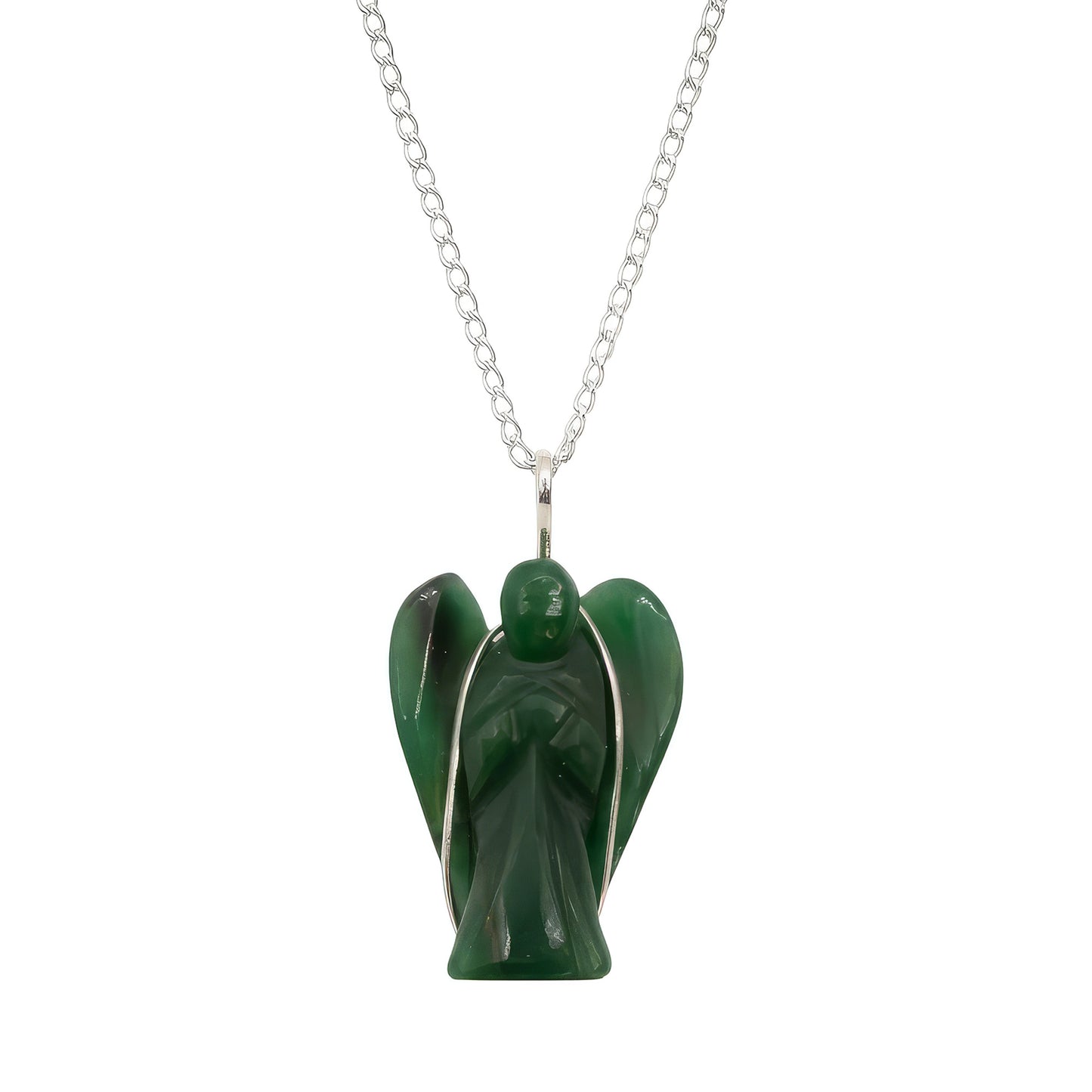Crystal Guardian Angel Pendant on Chain