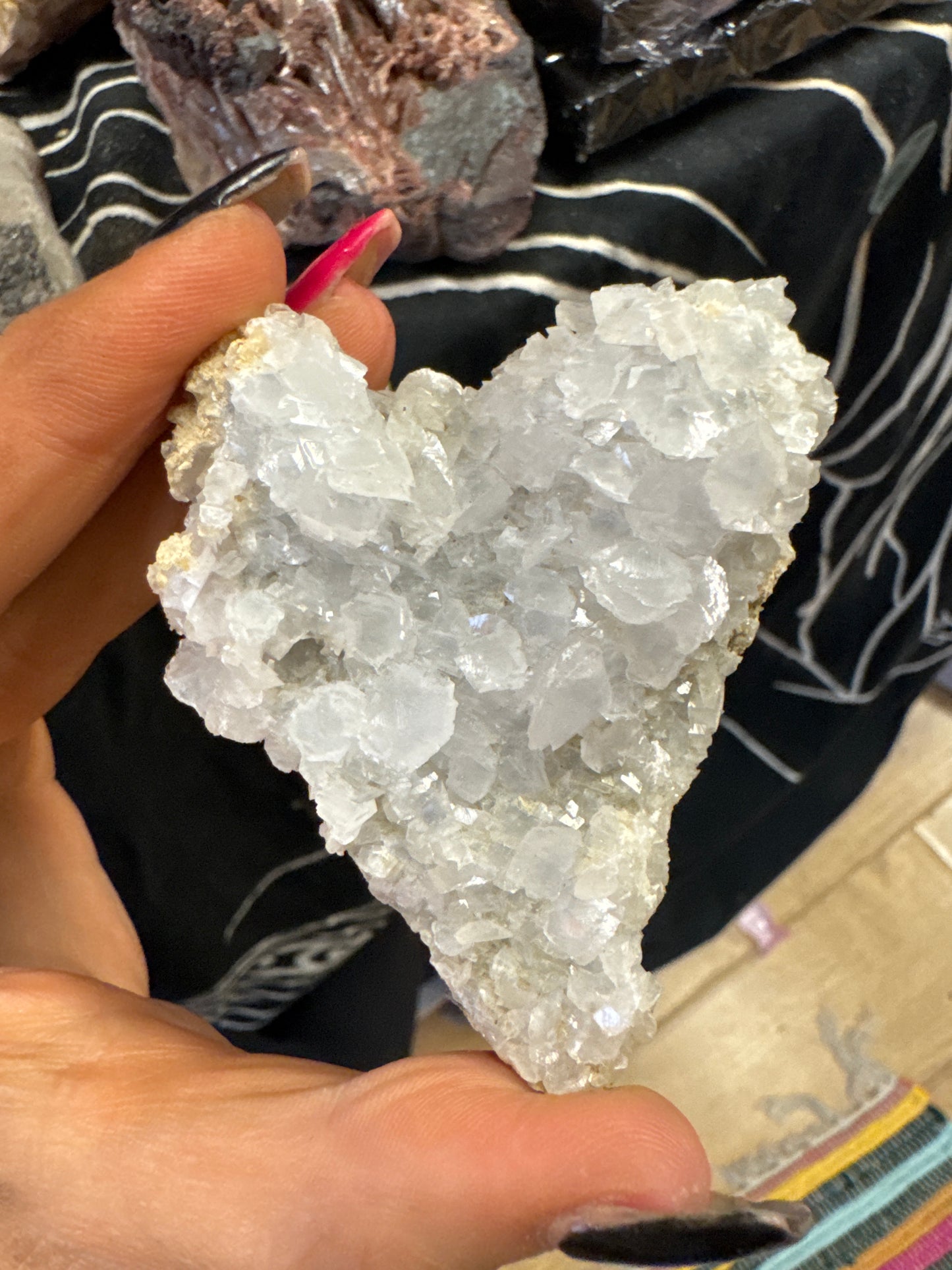 Quartz Tourmaline & Pyrite Heart Shape Specimen