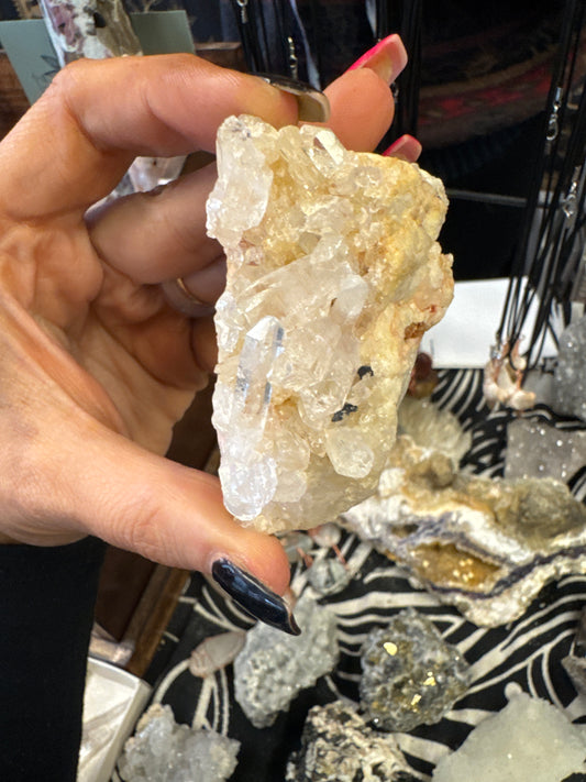Quartz & Calcite Cluster with Tourmaline