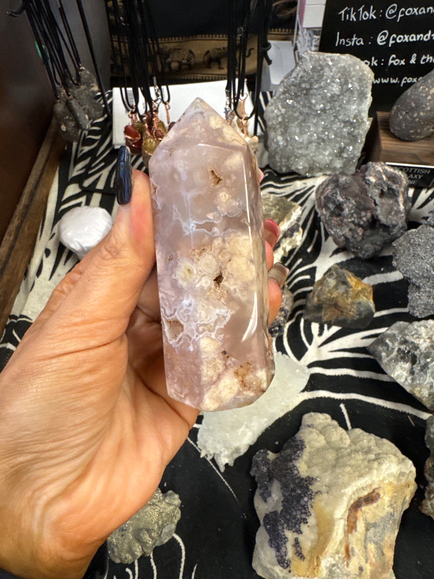 Flower Agate Polished Point