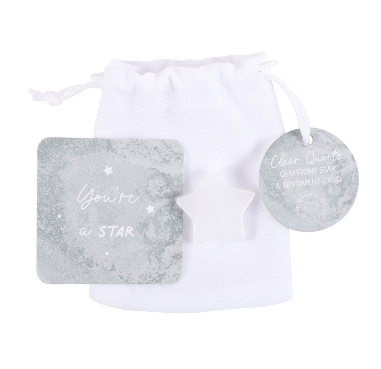 Crystal Gift: Heart, moon or star crystal in bag