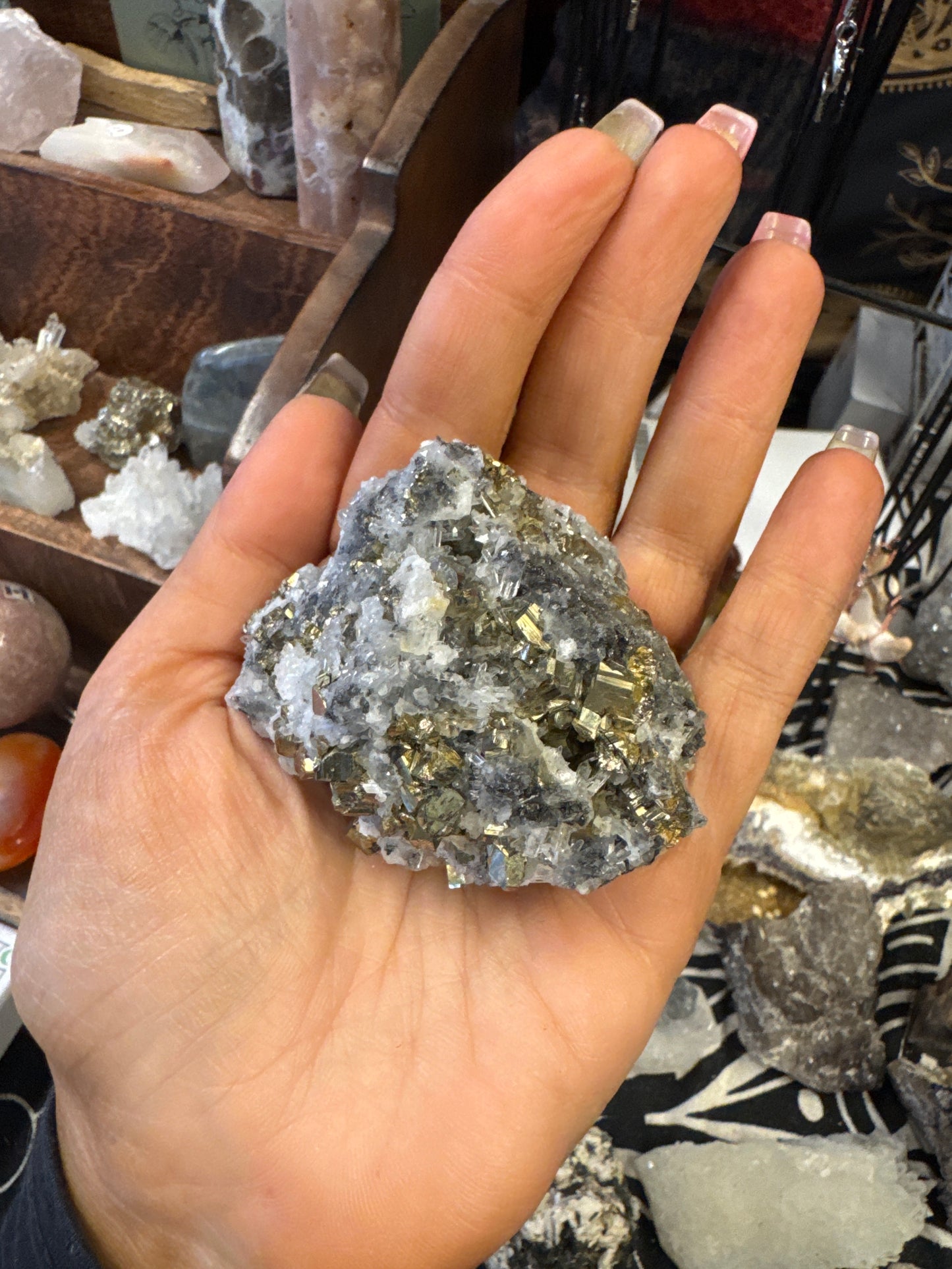 Pyrite, Tourmaline & Quartz Specimen