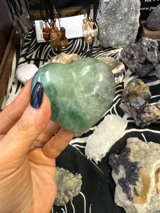 Green Fluorite Heart