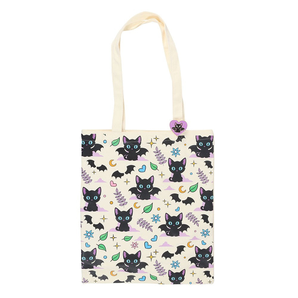 Cute & Creepy Cat Tote Bag & Pin Badge