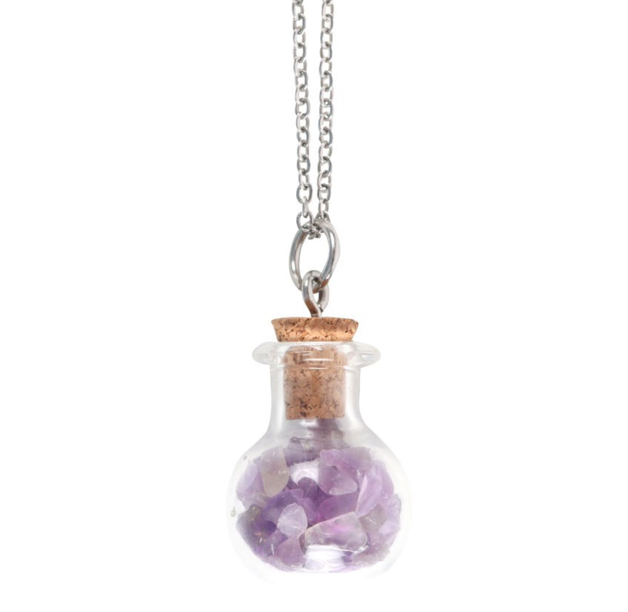 Crystal Chip Jar Necklace