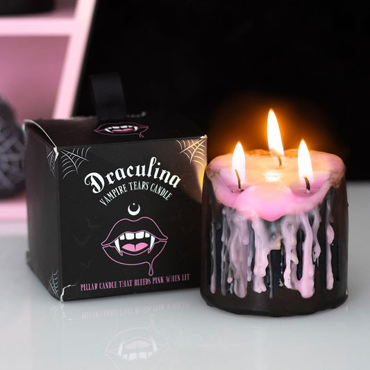 Small Vampire Tears Pink Bleeding Candle