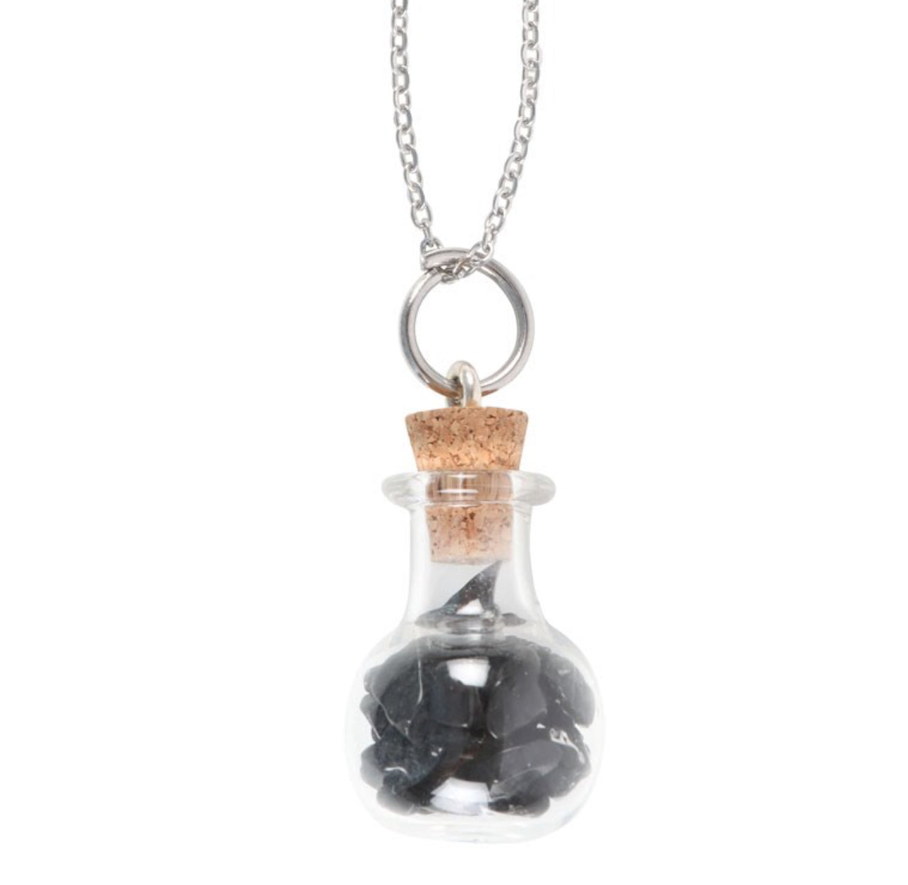 Crystal Chip Jar Necklace