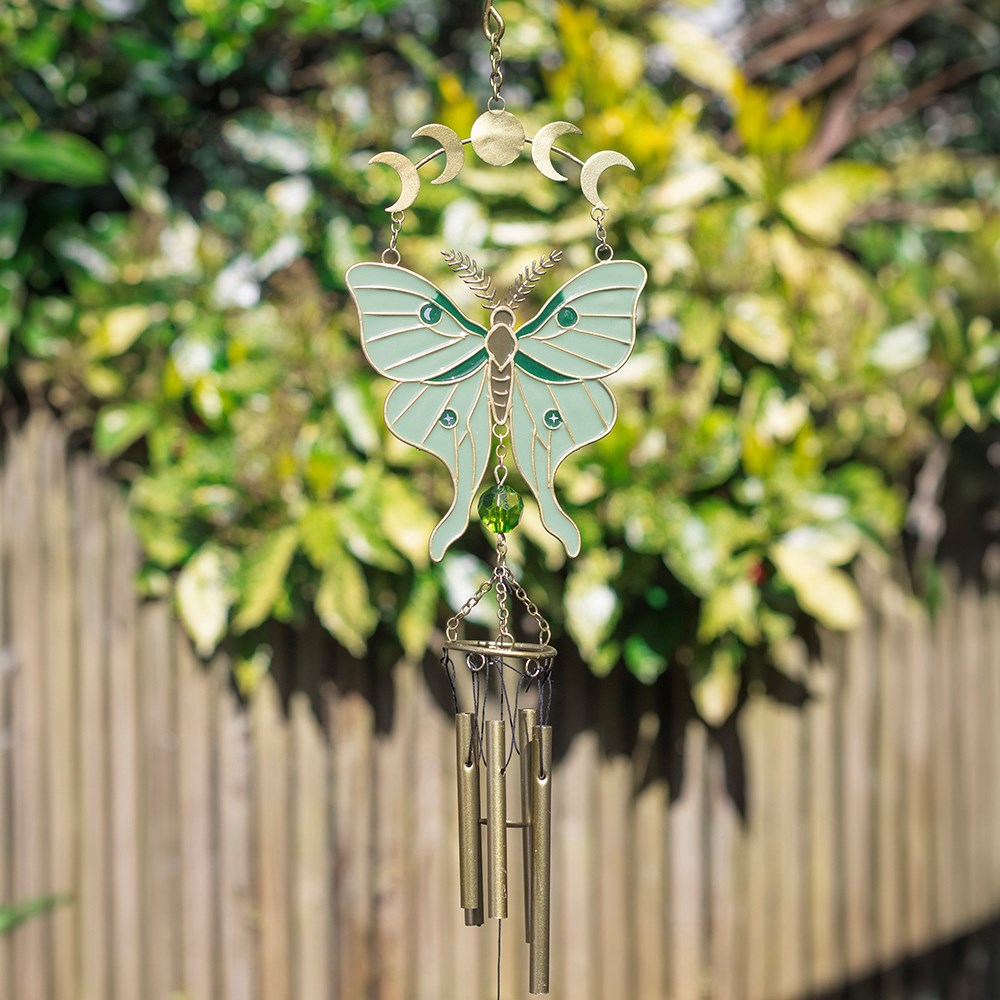 Moon Phase Moth Windchime