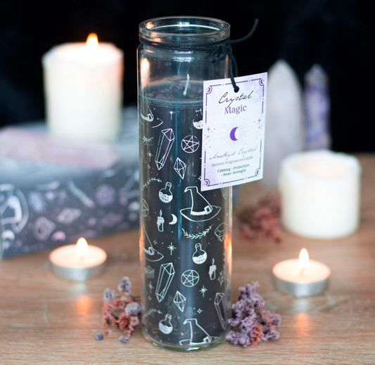 Crystal Witch Jasmine Tube Candle with Amethyst