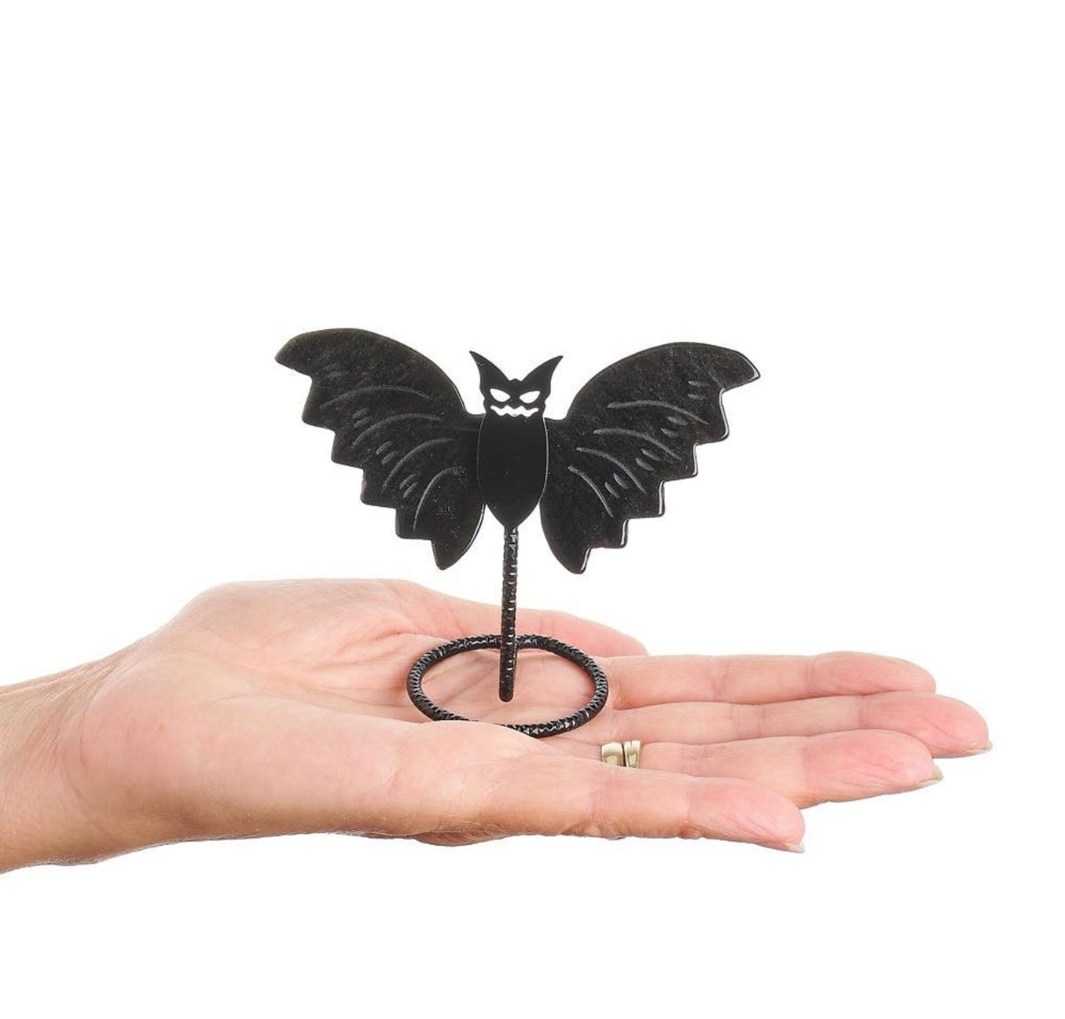 Black Obsidian Bat on Stand