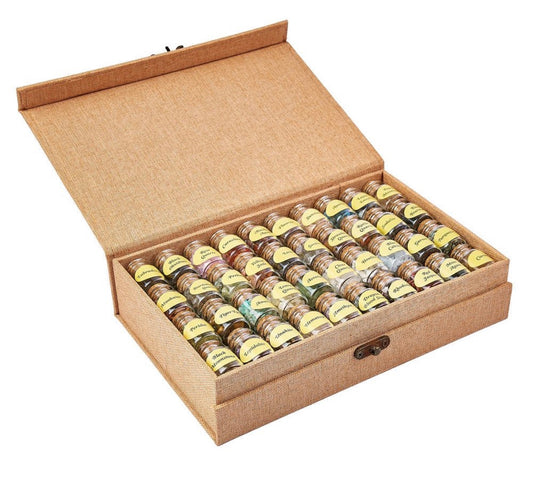 Set of 40 Crystal Chip Glass Vials in presentation box