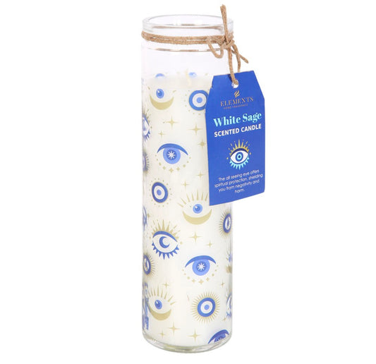 All Seeing Eye White Sage Scented Tube Candle