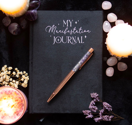 Manifestation Journal with Amethyst Pen