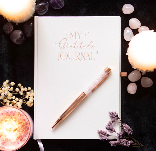 Gratitude Journal with Rose Quartz Pen