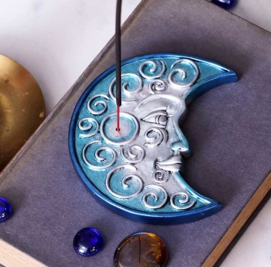 Moon Face Resin Incense Holder