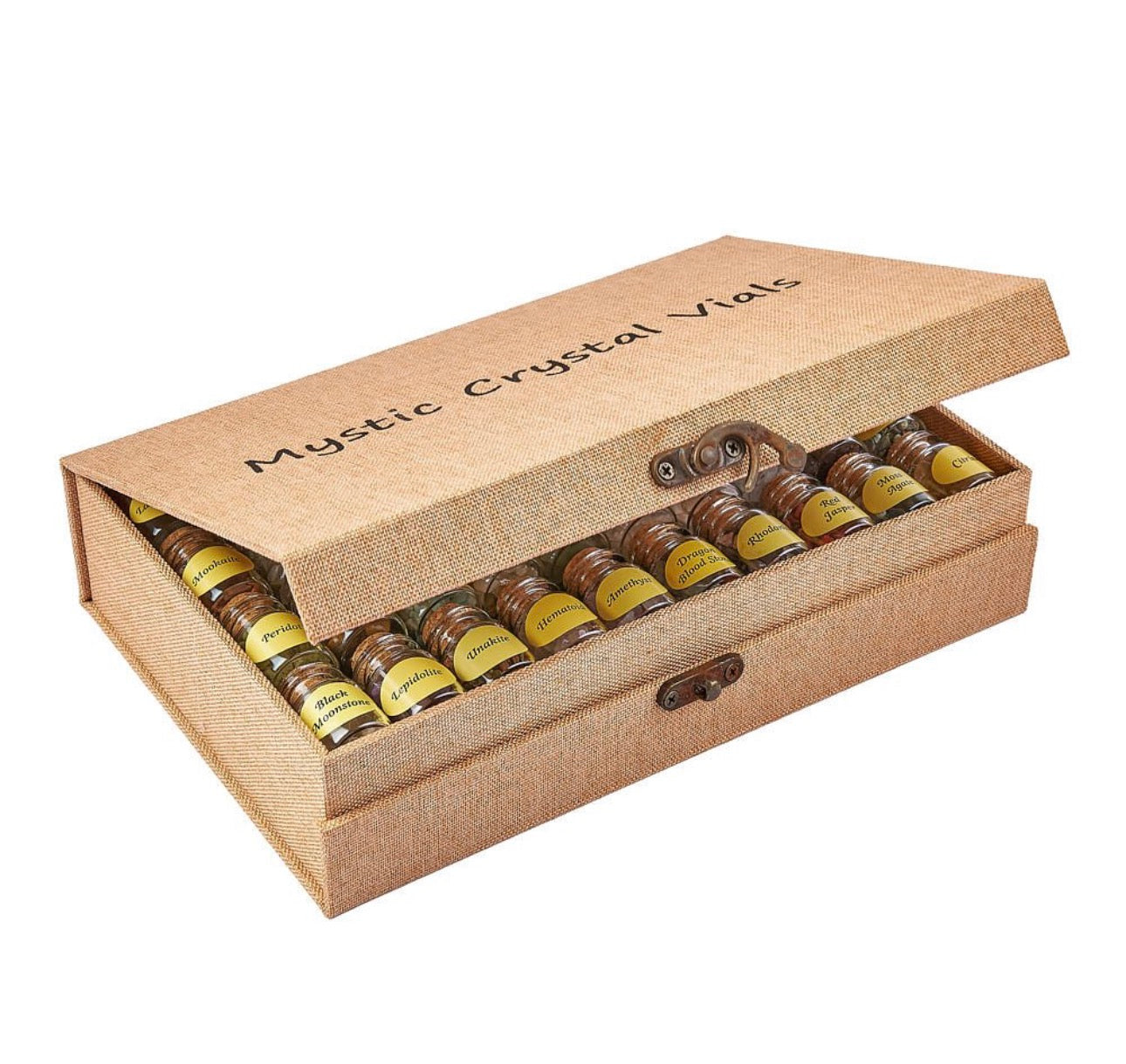 Set of 40 Crystal Chip Glass Vials in presentation box