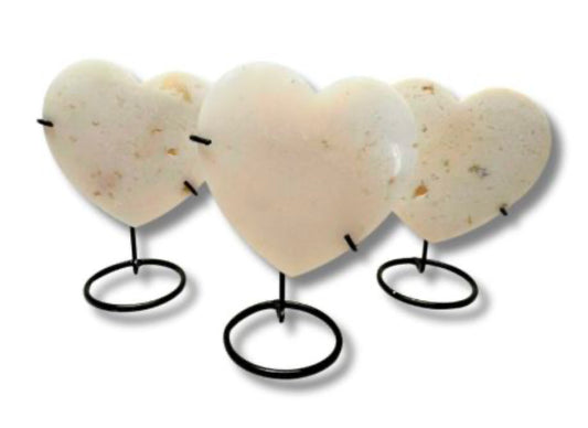 Snow Quartz Heart with Stand