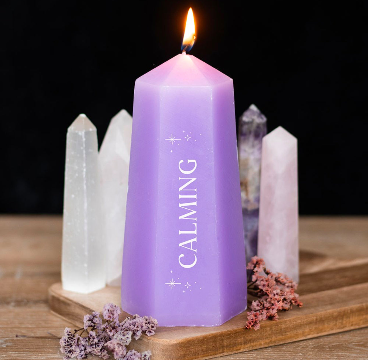 Calming Amethyst Crystal Candle - 30 hr burn