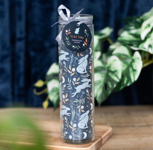 Midnight Hare Wild Tulip Tube Candle