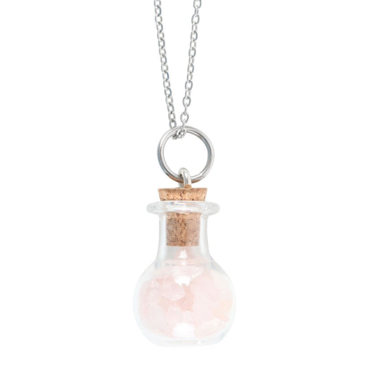 Crystal Chip Jar Necklace