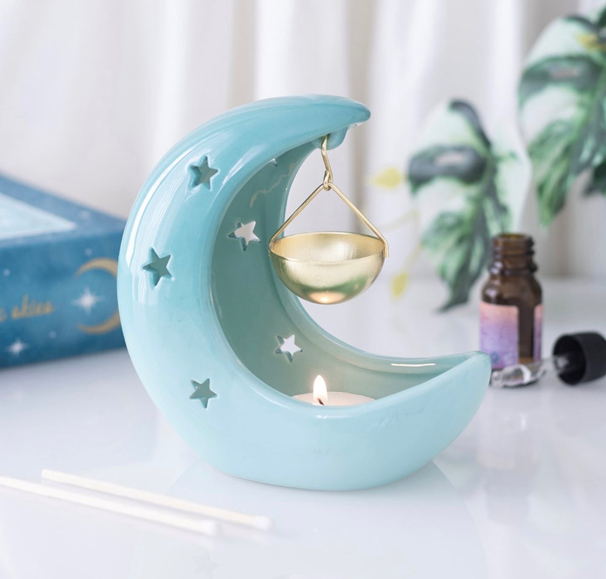 Blue Pastel Moon Oil Burner