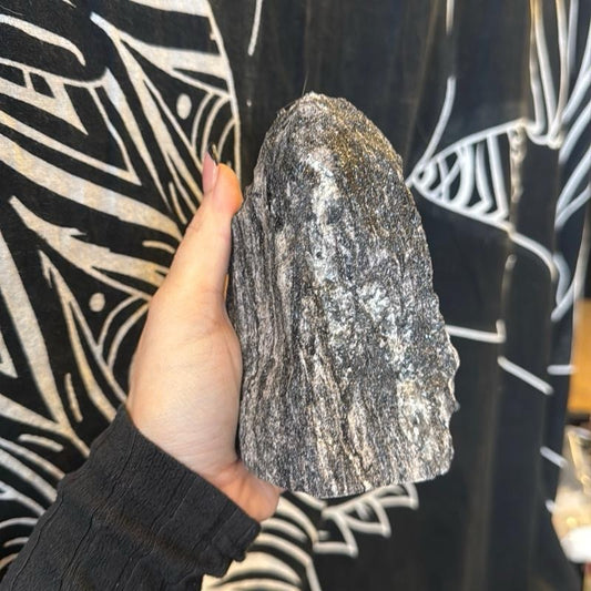 Black Mica Free Standing Cut Base