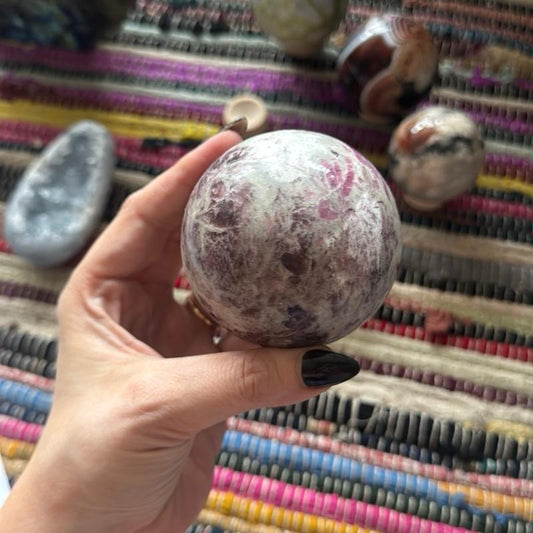 XL Pink Tourmaline Sphere & Stand