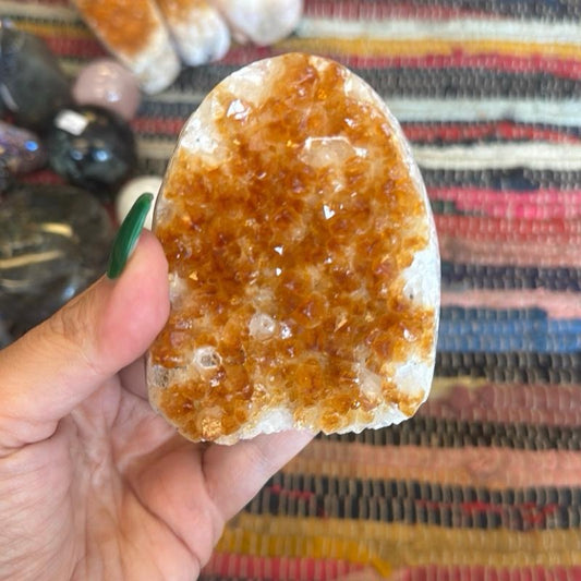 Freestanding Citrine Flat Druzy