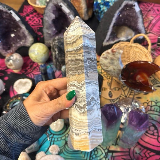 XL Zebra Calcite Obelisk