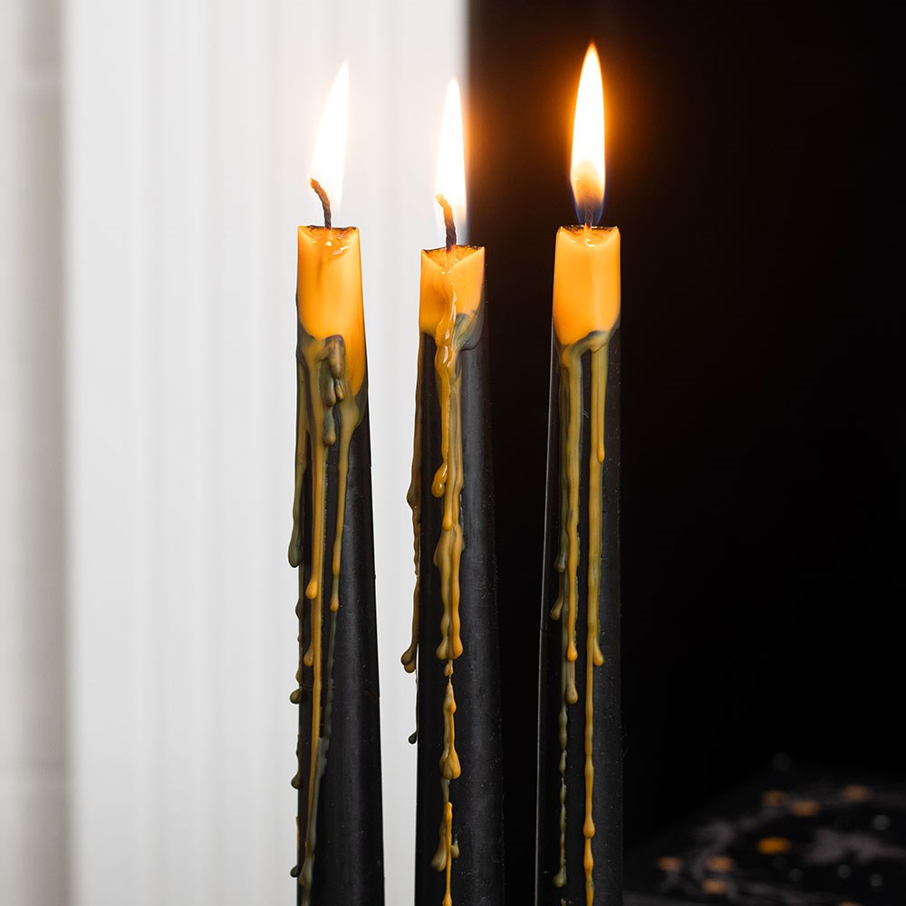 Set of Four Pumpkin Guts Oozing Taper Candles