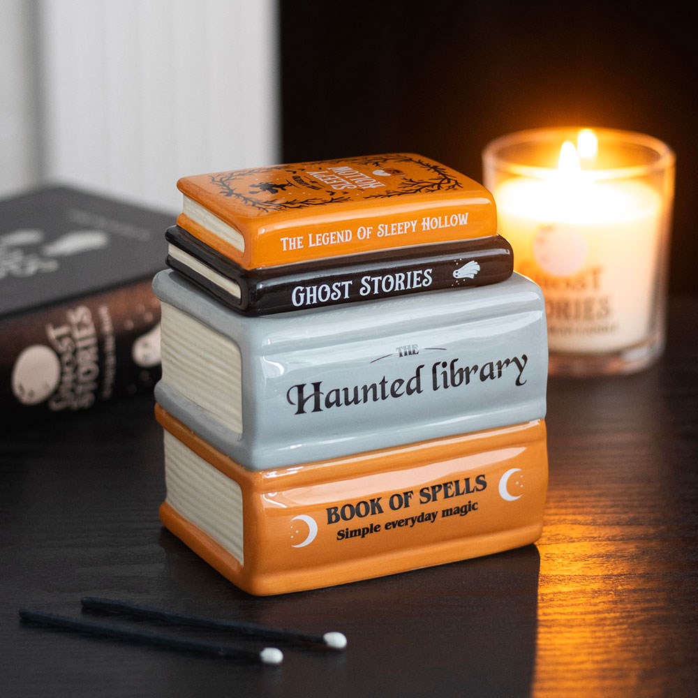 The Haunted Library Book Stack Oil Burner & Wax Warmer
