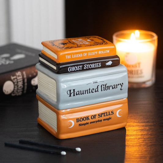 The Haunted Library Book Stack Oil Burner & Wax Warmer