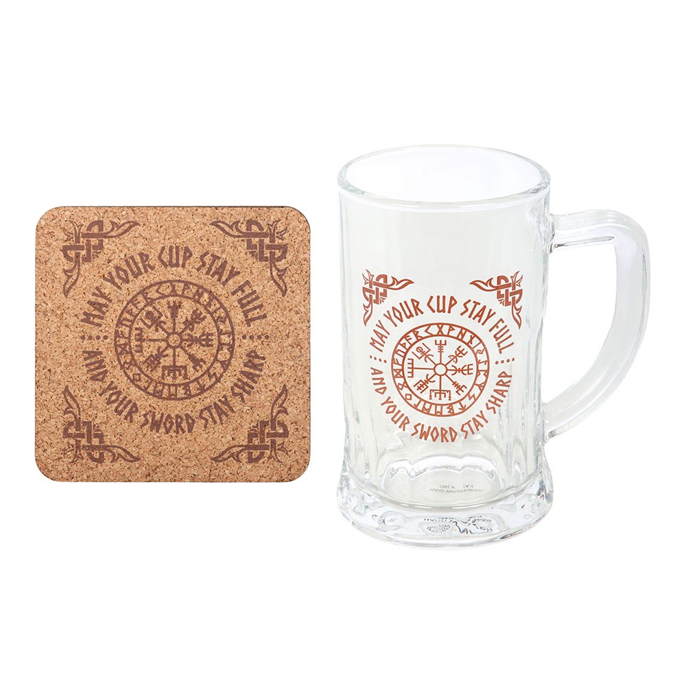 May Your Cup Stay Full Viking Glass Beer Tankard