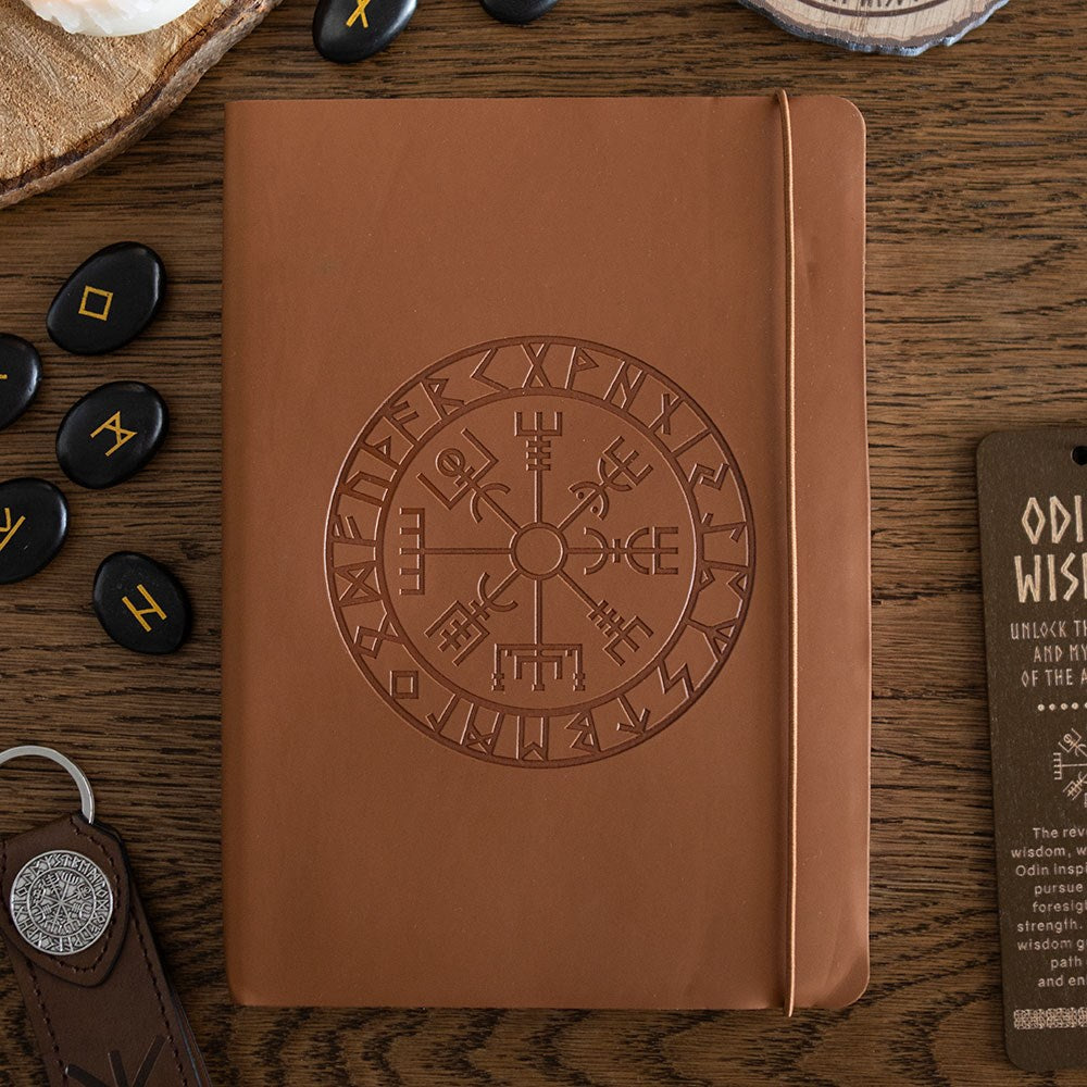 Viking Compass Faux Leather Journal & Pen