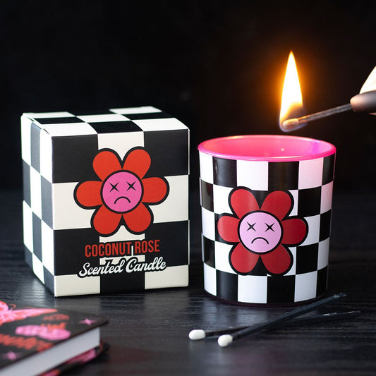 Sad Flower Coconut Rose Checkerboard Candle