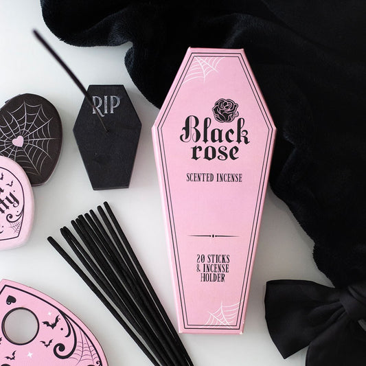 Black Rose Incense Sticks & Holder