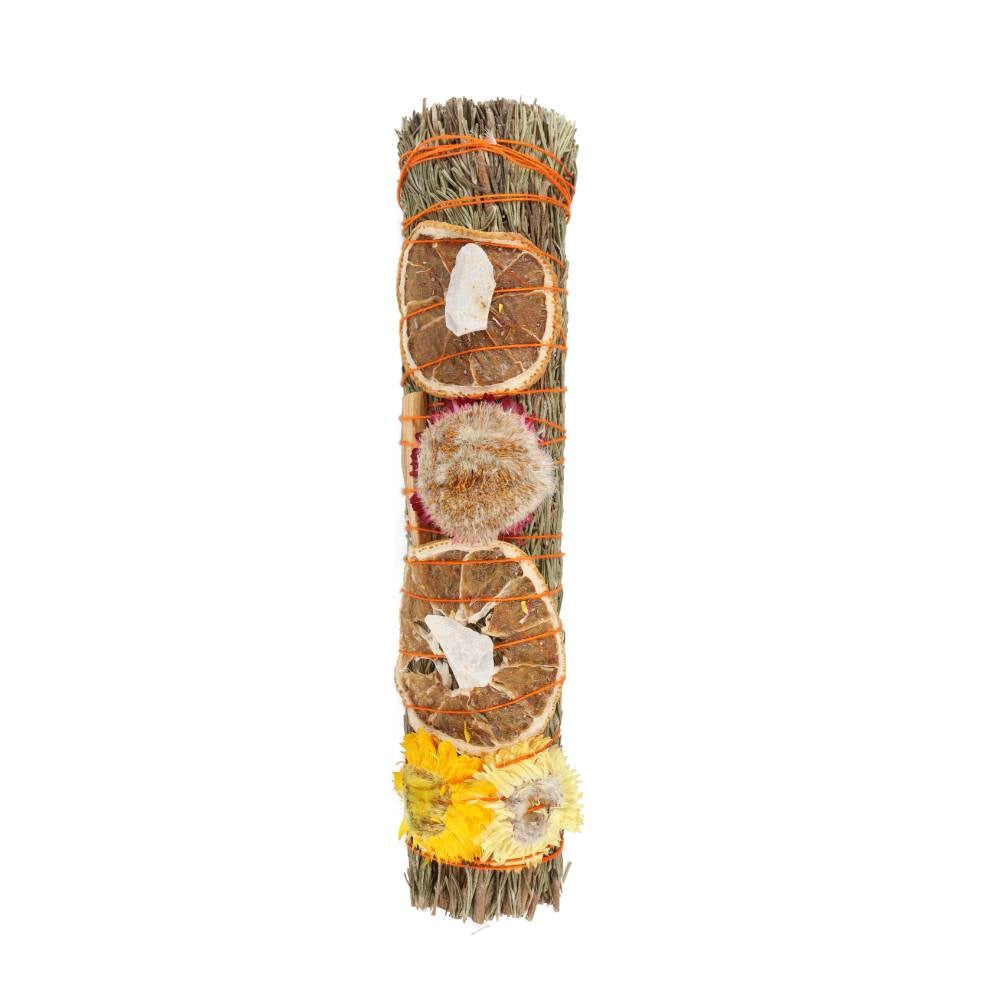 9 inch Ritual Wand: Rosemary, Palo Santo & Quartz